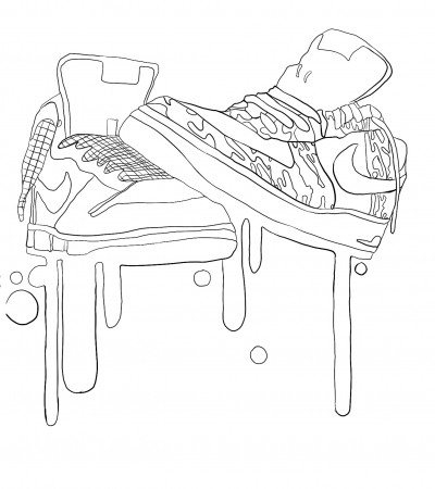 Pair of Nike shoes coloring book to print and online