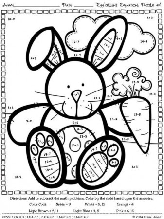 Easter addition coloring pages