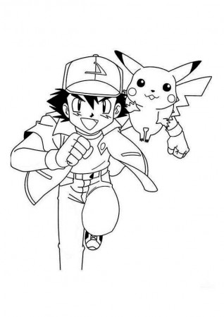 ash and pikachu coloring pages - High Quality Coloring Pages