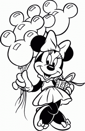 Minnie Mouse Coloring Pages Happy Birthday - High Quality Coloring ...