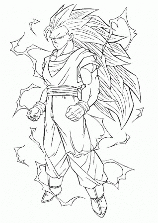 Dragon Ball Full Power Goku Super Saiyan 3 Coloring Pages - Dragon ...