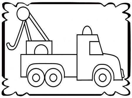 Simple Tow Truck Coloring Pages | Realistic Coloring Pages