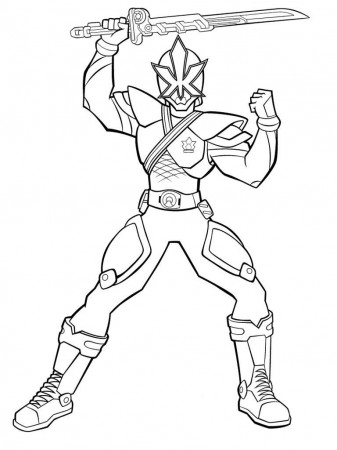 Power Rangers Lift Up A Sword And Ready To Fight Coloring Pages ...