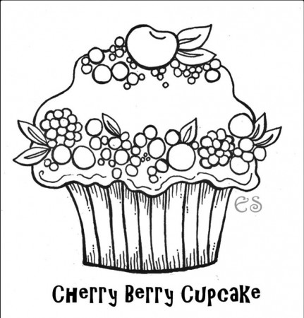 Cupcake Pictures To Color - Coloring Pages for Kids and for Adults