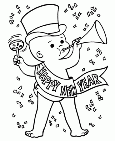 New Year's Day Coloring Pages - Happy New Year Coloring Page ...