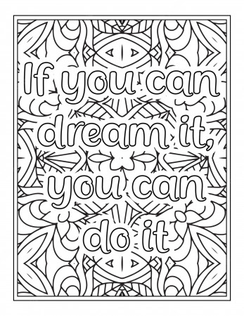 Premium Vector | Motivational quotes coloring book page inspirational  quotes coloring page coloring page