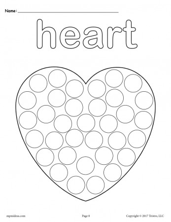 Heart Do-A-Dot Printable - Heart Coloring Page – SupplyMe
