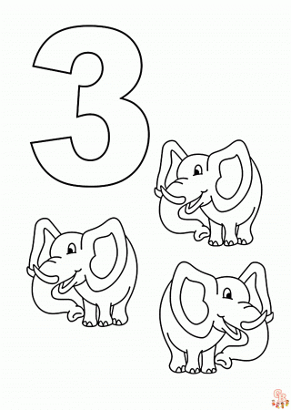 Number 3 Coloring Pages Free Printable and Easy to Color