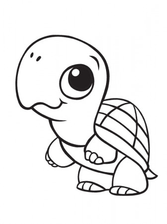 Cute turtle coloring page