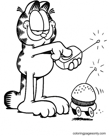 The Burger Remote Coloring Pages - Garfield Coloring Pages - Coloring Pages  For Kids And Adults