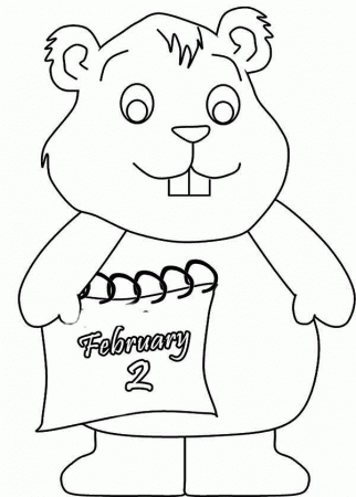 A Cute Groundhog Doll for Groundhog Day Celebration Coloring Page ...