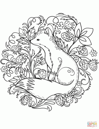 Fox coloring page | Free Printable Coloring Pages