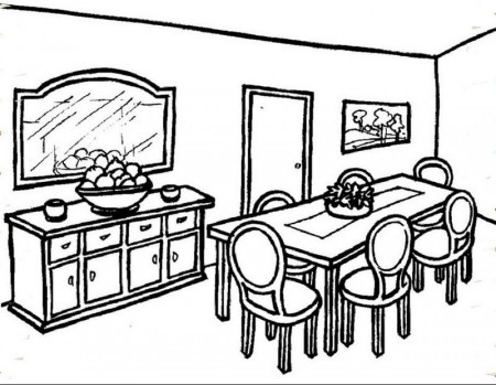 6 Best Cozy and Inspired Dining Room Coloring Pages for Children ...