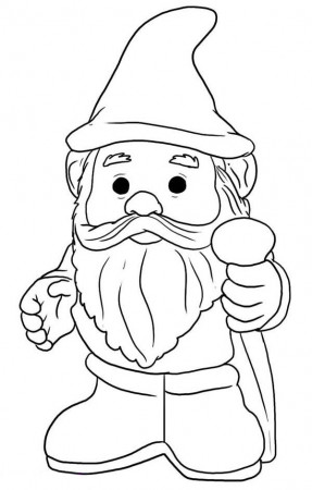 Gnome with Pointy Hat Coloring Page | Gnomes crafts, Coloring ...