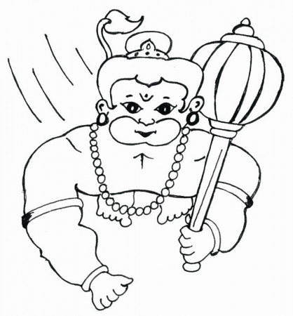 Lord Hanuman childhood Coloring pages for kids