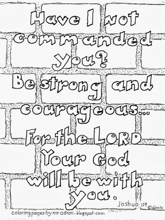 Coloring Pages for Kids by Mr. Adron: Be Strong And Courageous ...