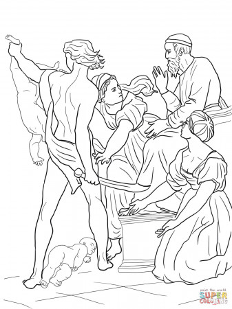 Solomon Threatened to Split the Baby in Half coloring page | Free ...