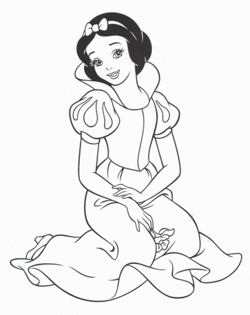 Snow White Easy Coloring Pages For Girls | Cartoon Coloring pages ...