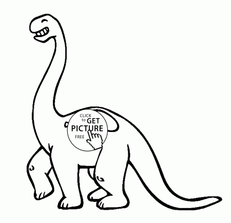 Dinosaur smiling cartoon coloring pages for kids, printable free ...