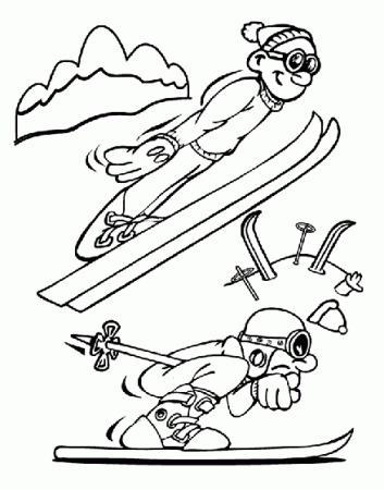 Skiing Fun Coloring Page | crayola.com