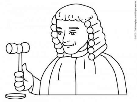 Judge Coloring Page | Audio Stories for Kids | Free Coloring Pages |  Colouring Printables
