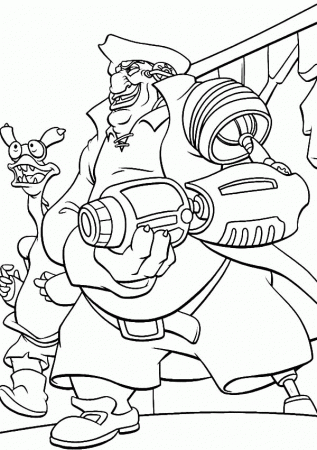 Treasure Planet John Silver Cyborg Arm's Coloring Pages | Coloring Sun