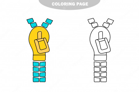 Premium Vector | Simple coloring page vector cartoon zipper to be colored