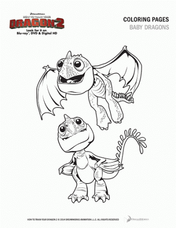 Baby Dragons colouring image