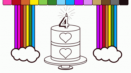 Learn Colors for Kids and Color Rainbow Heart Birthday Cake ...