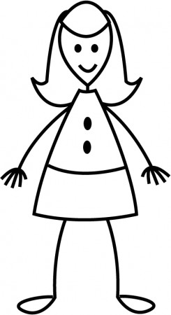 stick figure teenage girl Colouring Pages - ClipArt Best - ClipArt Best