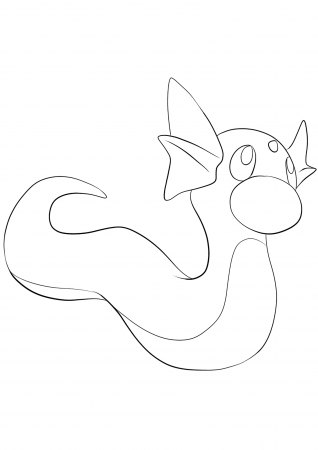 Dratini (No.147) : Pokemon (Generation I) - All Pokemon coloring pages Kids Coloring  Pages