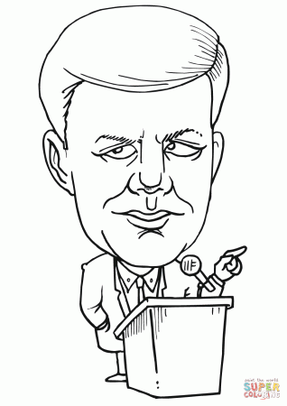 John F. Kennedy Caricature coloring page | Free Printable Coloring Pages