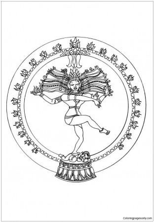 Indian Shiva Dance Mandala Coloring Page - Free Coloring Pages Online