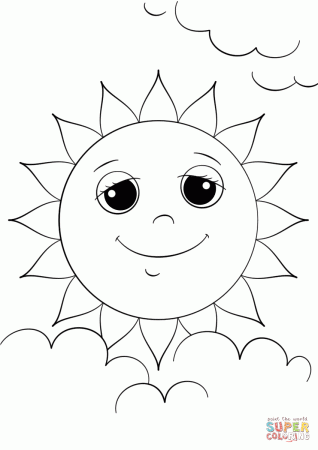 Cartoon Sun Character coloring page | Free Printable Coloring Pages