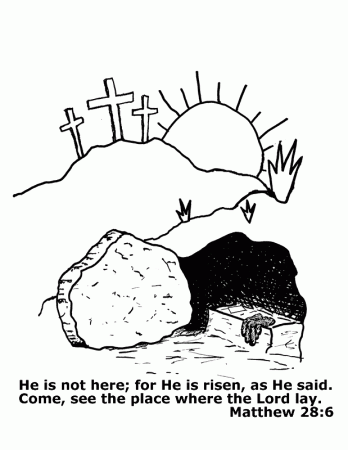 empty tomb coloring page - Clip Art Library
