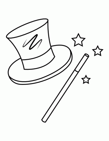magic hat coloring pages