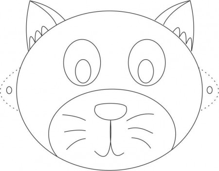 Cat Mask printable coloring page for kids