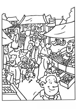 Coloring Page market vendor - free printable coloring pages - Img 6523
