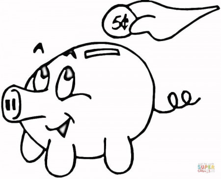 Piggy Bank coloring page | Free Printable Coloring Pages