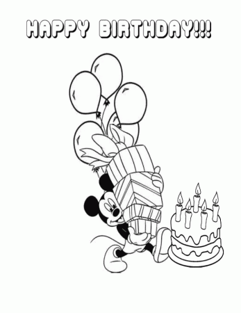 Cake Mickey Mouse Birthday Coloring Pages #1243 Mickey Mouse ...