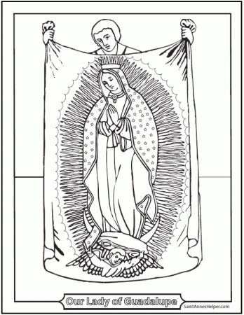 Lady Of Guadalupe Coloring Page: Juan Diego Tilma