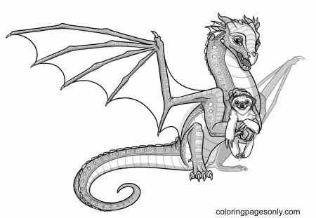 Baby Rainwing Dragon Coloring Pages - Wings Of Fire Coloring Pages - Coloring  Pages For Kids And Adults