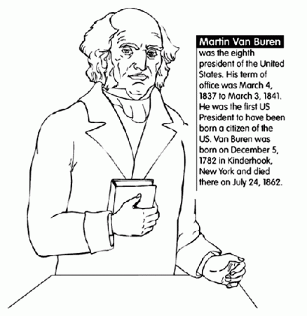 U.S. President Martin Van Buren Coloring Page | crayola.com