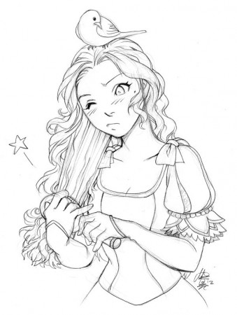 Brushing her hair by Zombiesmile on deviantART | Manga coloring book, Cute coloring  pages, Coloring book art