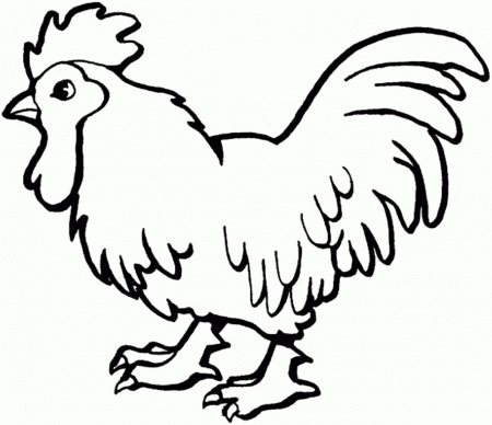 rooster farm animal coloring pages free - VoteForVerde.com