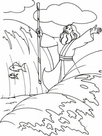 Moses, : Moses Divide the Red Sea with His Stick Coloring ...