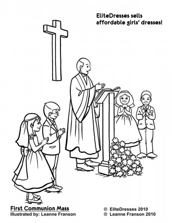 First Communion Mass Page to Colour | First communion ...
