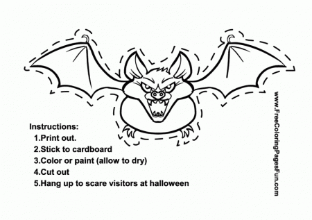 Funny Coloring Page of a Cuttout Halloween Bat | www ...