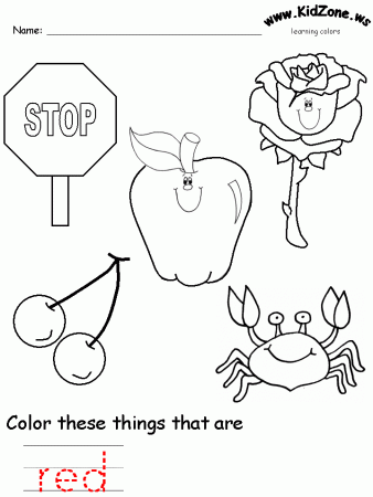 Color Red Worksheets For Toddlers