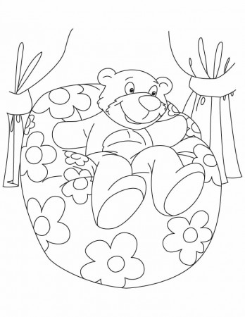 Bear sitting on a bean bag coloring pages | Download Free Bear sitting on a  bean bag coloring pages for kids | Best Coloring Pages